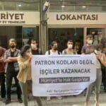 kafe bar calisanlari dayanismasindan hurriyet lokantasi onunde boykot cagrisi