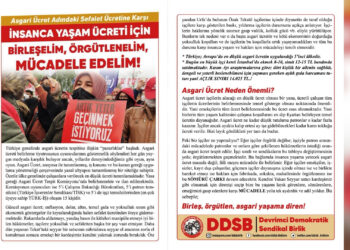 DDSB asgari ücret bildirisi